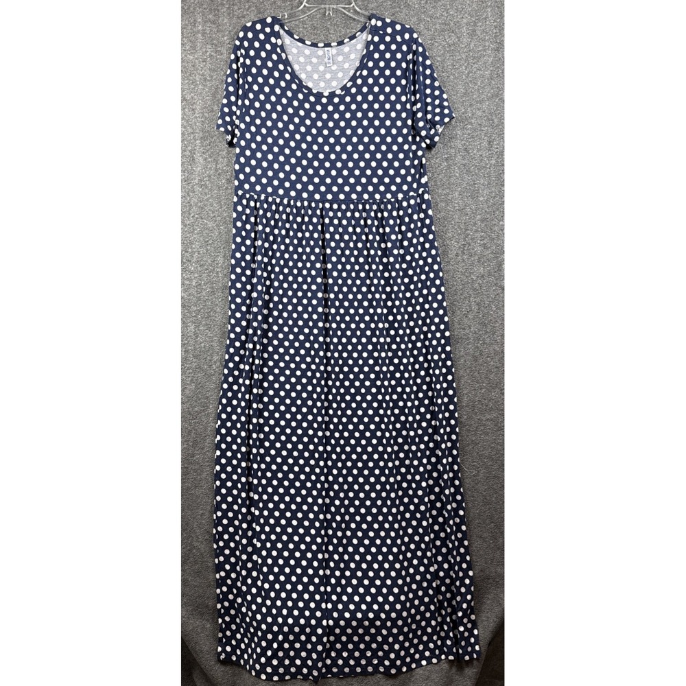 Viishow Womens Dress Polka Dots 1/4 Sleeve Long 3XL Blue